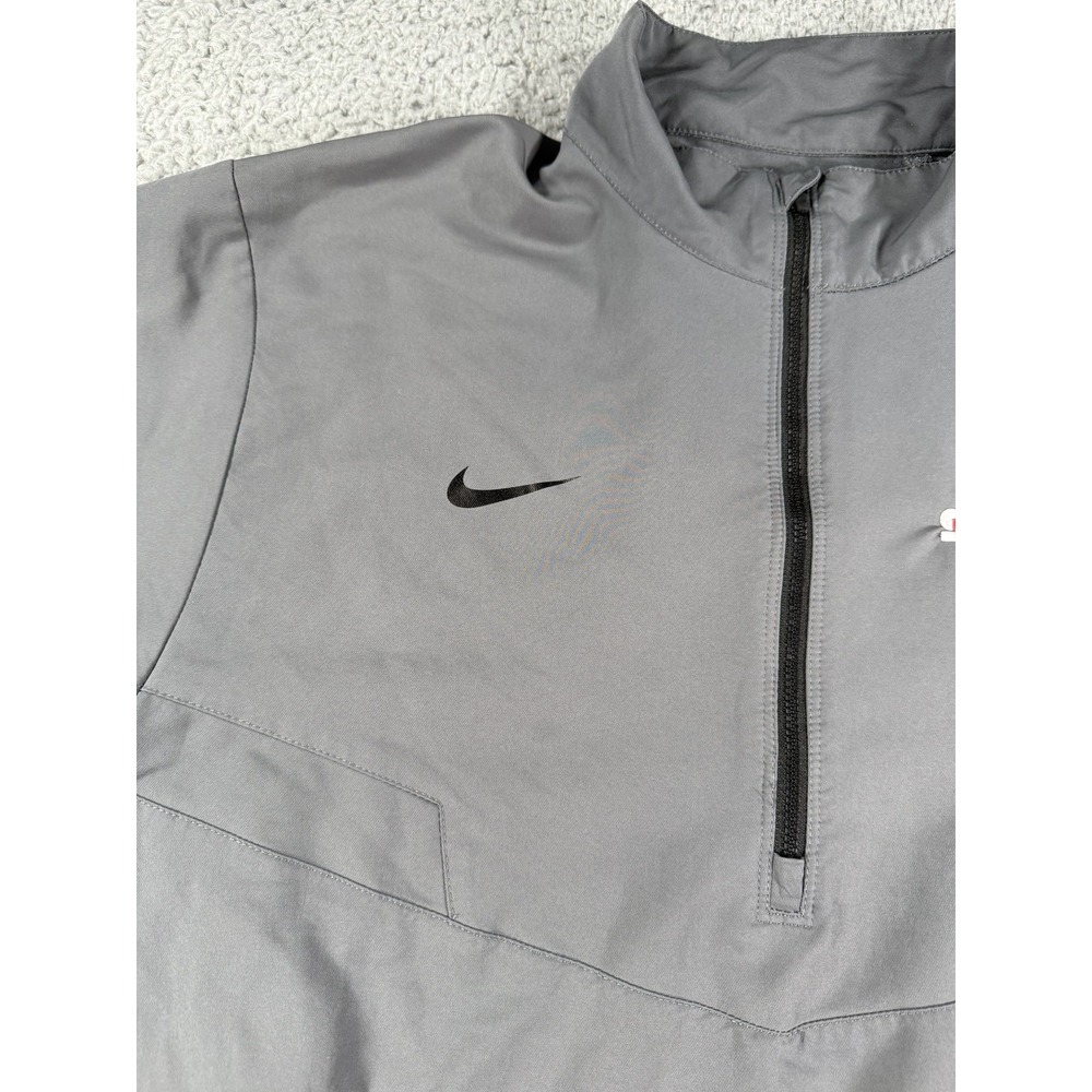 Nike Seton Jacket Mens Large Gray Quarter Zip Windbreaker NCAA Baseball Pullover - Picture 5 of 15